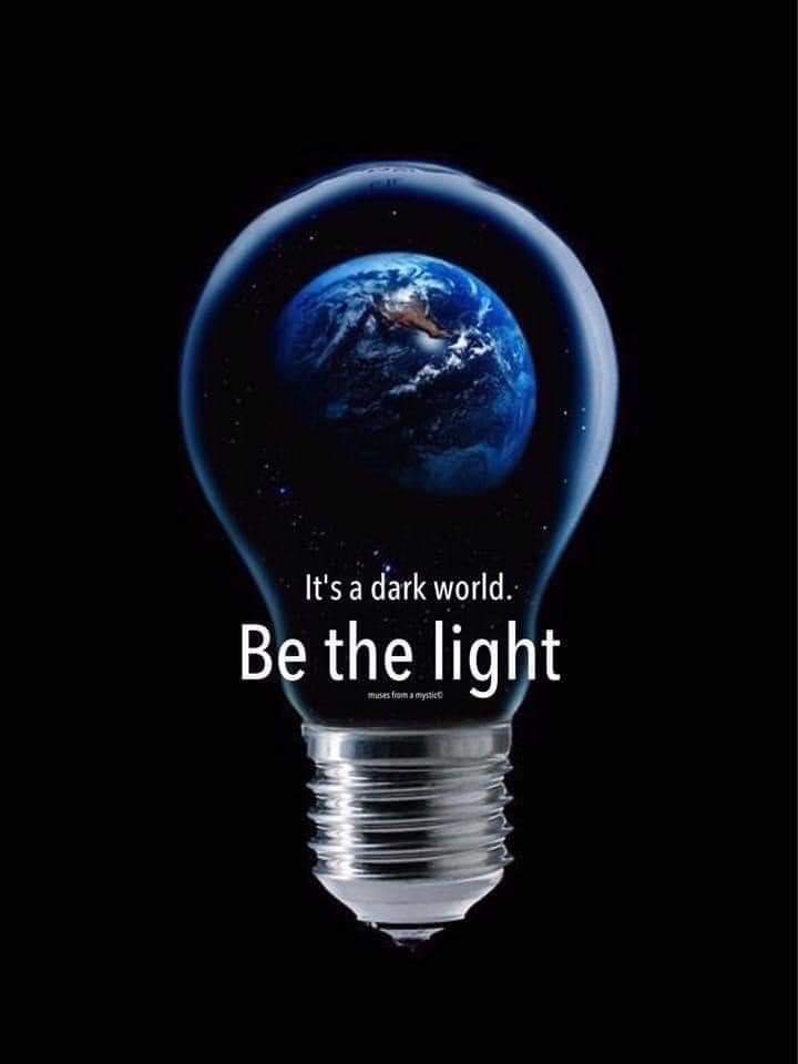 A light bulb with the earth inside of it.